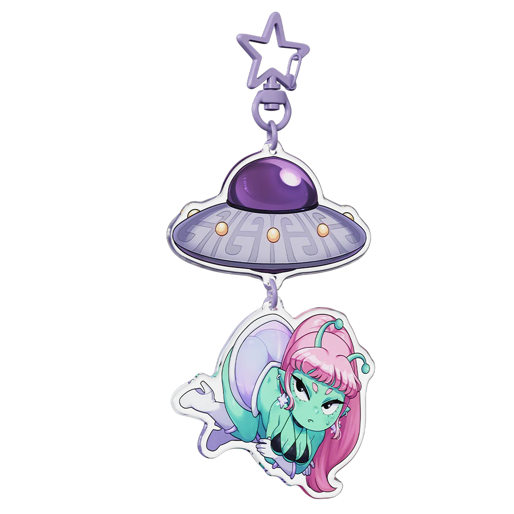 "I Come In Peace" Acrylic Keychain - Image 2